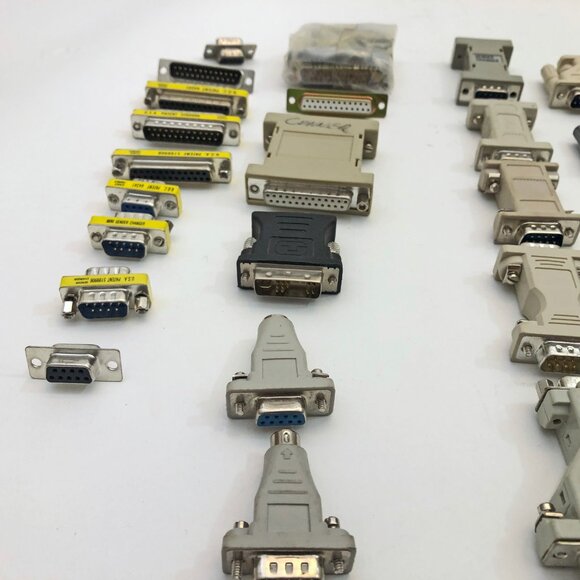 Lot of 34 Vintage Computer Gender Changer Adapters & Parts - Picture 4 of 6